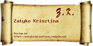 Zatyko Krisztina névjegykártya